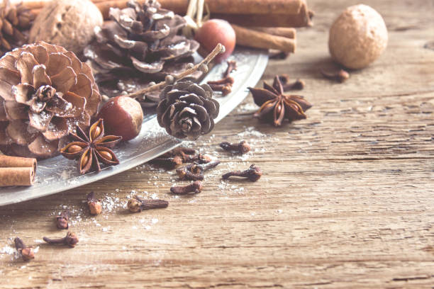 istock Christmas decoration on wooden 852784472