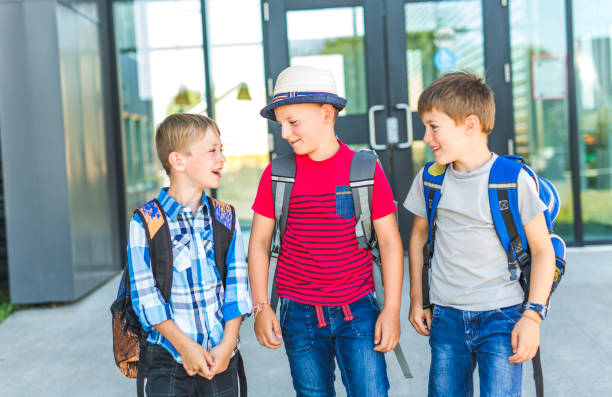 istock Boy Standing Outside School With Rucksack 852791110