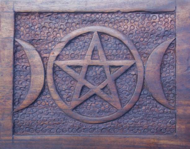 istock Goddess symbol with pentacle and adjacent crescent moons 852792058