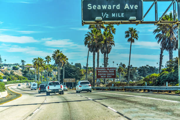 Traffic on Pacific Coast Highway southbound Traffic on Pacific Coast Highway southbound. California, USA highway 405 photos stock pictures, royalty-free photos & images