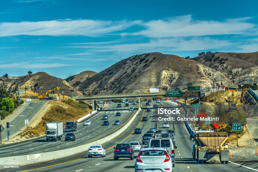 Traffic on Pacific Coast Highway Traffic on Pacific Coast Highway. California, USA Highway 405 Stock Photo