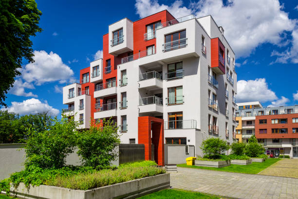 istock Colorful modern apartment buildings 852815556
