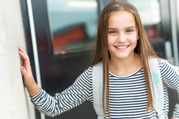 istock Elementary school pupil outside carrying rucksack 852821364