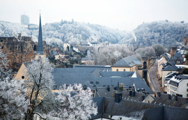 The view on Luxembourg city in winter