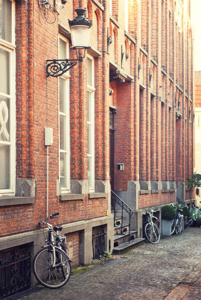 istock The old street in Bruges, Belgium 852827084