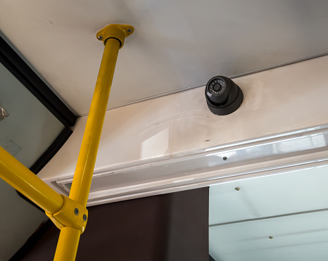 The video surveillance camera is installed in the cabin of the bus