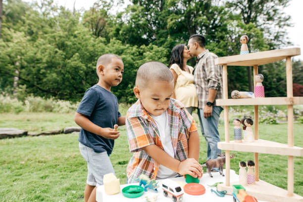 istock Family with kids playing in a backyard 852854820