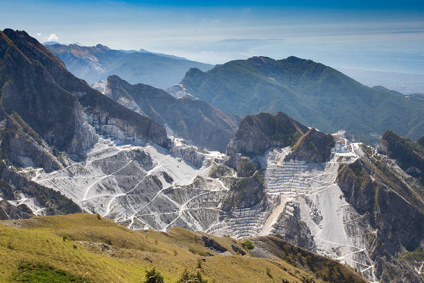 Quarries of Carrara View of the quarries of Carrara quarry photos stock pictures, royalty-free photos & images