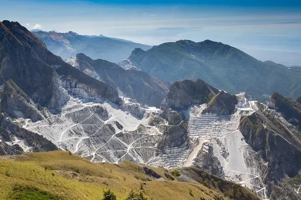 View of the quarries of Carrara