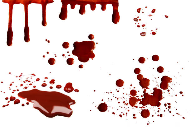 conjunto de manchas de sangre - blood spots fotografías e imágenes de stock