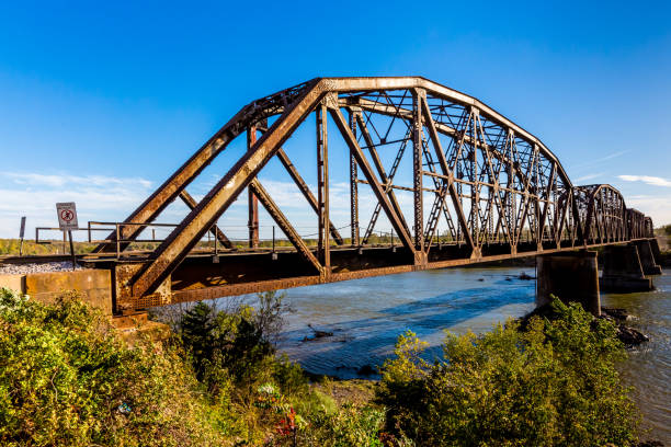 Old Steel Beam Railroad Bridge stock photo