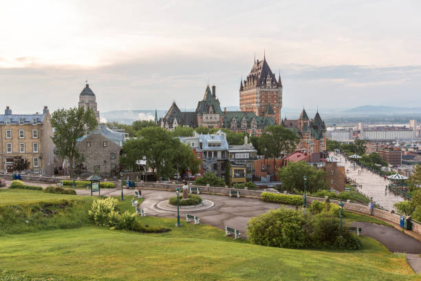 istock Frontenac Castle in Old Quebec City hotels and architecture concept 852881424