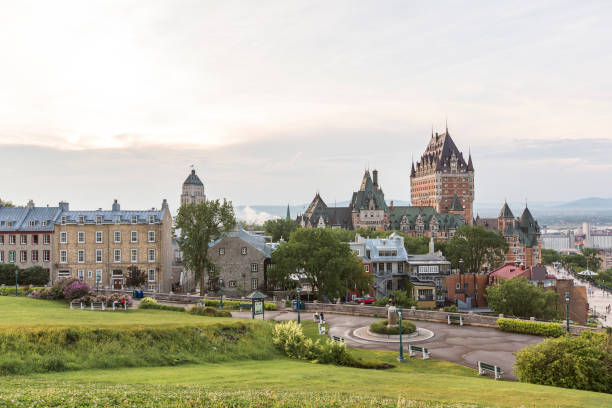 istock Frontenac Castle in Old Quebec City hotels and architecture concept 852881544