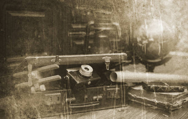 istock Photo with aged effect Vintage Traveller items 852882280