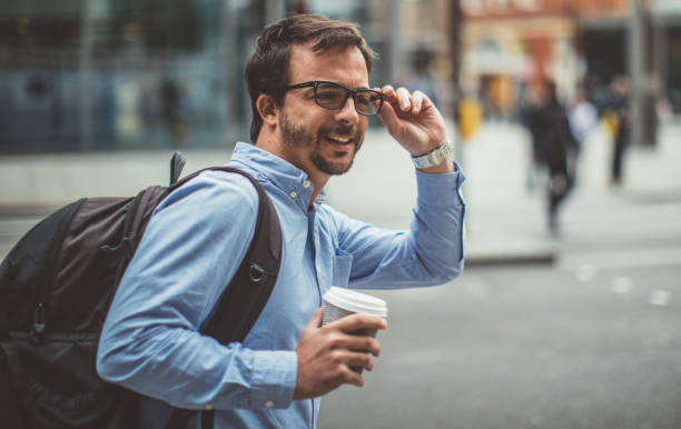 istock Cute man in city 852882728