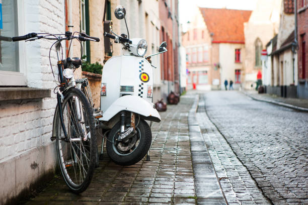 istock The old street in Bruges, Belgium 852889480