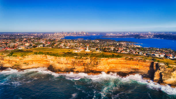 istock Sharp rugged sandstone rocky cliff off Australian continental plato 852917652