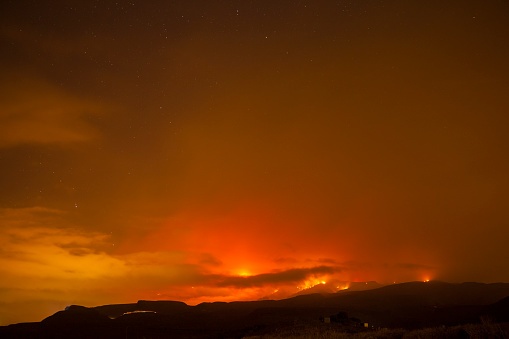 Gran Canary fire in september, the fire begun in the mountains in the center of the island, Near Corralejo.