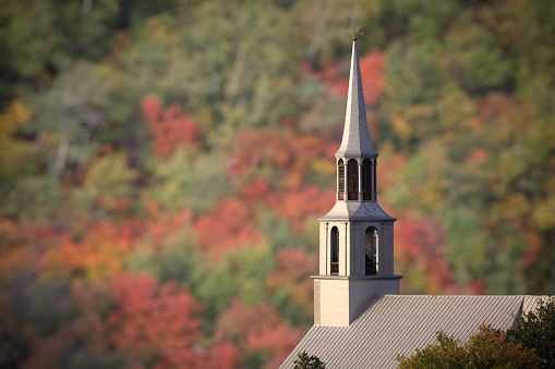 Saguenay church in autumn