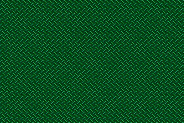 The surface of a metal wall with green rivets.Airplane fuselage painted green.