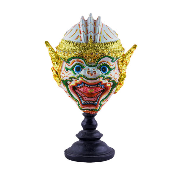 istock Khon, Thai Dancing art mask of Hanuman monkey isolated on white background, include clipping path 852977208