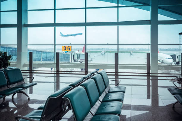 istock airport window view and seat 852986928
