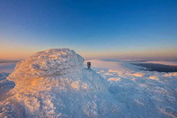 The Main Ural Ridge, The North Urals,  Winter.