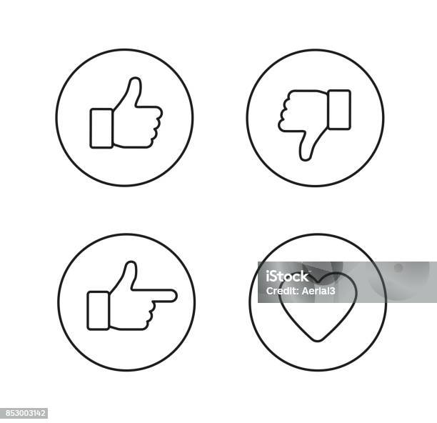 Set Of Glossy Internet Icons Stock Illustration - Download Image Now - Icon Symbol, Like Button, Thumb