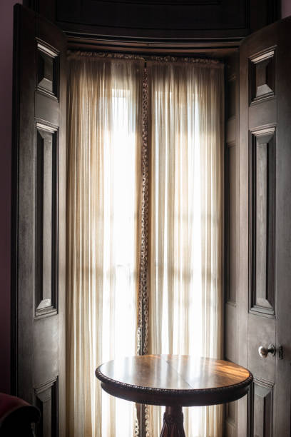 istock Old Fashion Window Treatment & Table 853029032