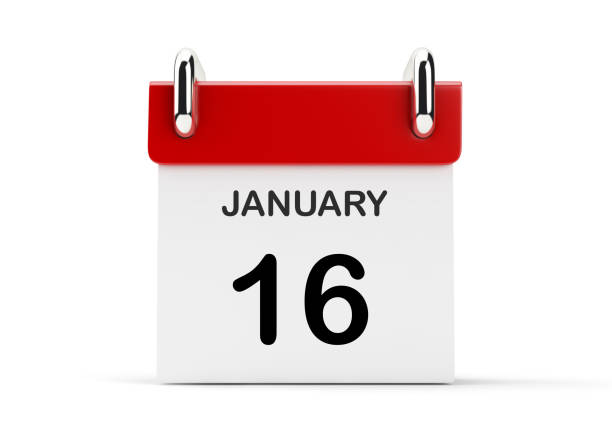 istock 3d Red Calendar Standing On White Background.January 853033920