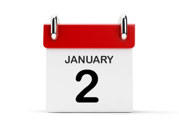 istock 3d Red Calendar Standing On White Background.January 853037548