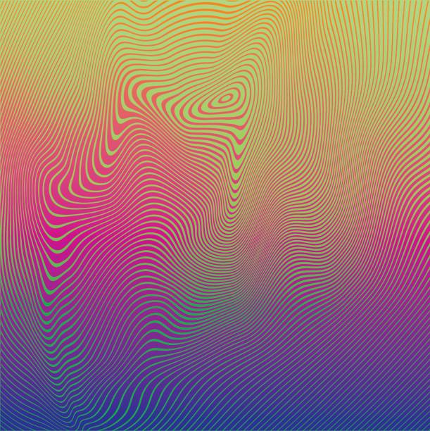 Rippled halftone pattern abstract background Line art Rippled halftone pattern abstract background psychedelia stock illustrations