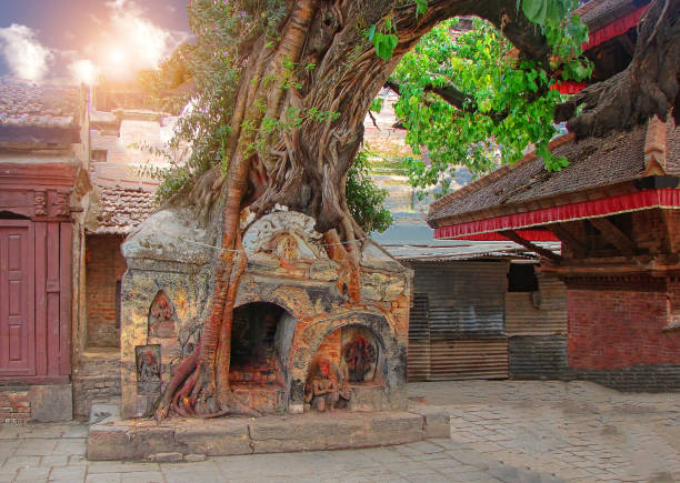 Buddhist temple entrance in Kathmandu Buddhist temple entrance in Kathmandu thamel stock pictures, royalty-free photos & images