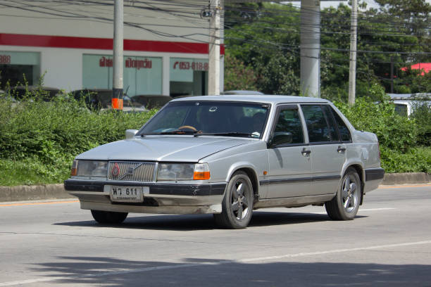 Private old Car Volvo 740 Chiang mai, Thailand - September 5, 2017: Private old Car Volvo 740. Photo at road no.1001 about 8 km from downtown Chiangmai, thailand. volvo 740 stock pictures, royalty-free photos & images