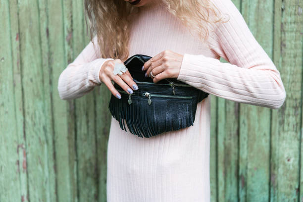 istock Blonde woman with a bag 853103296
