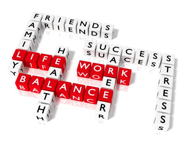 istock Work life balance crossword puzzle with cubes 853104182