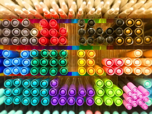 istock Assorted Pens with Colorful Color Viewed from Cap Side 853115050