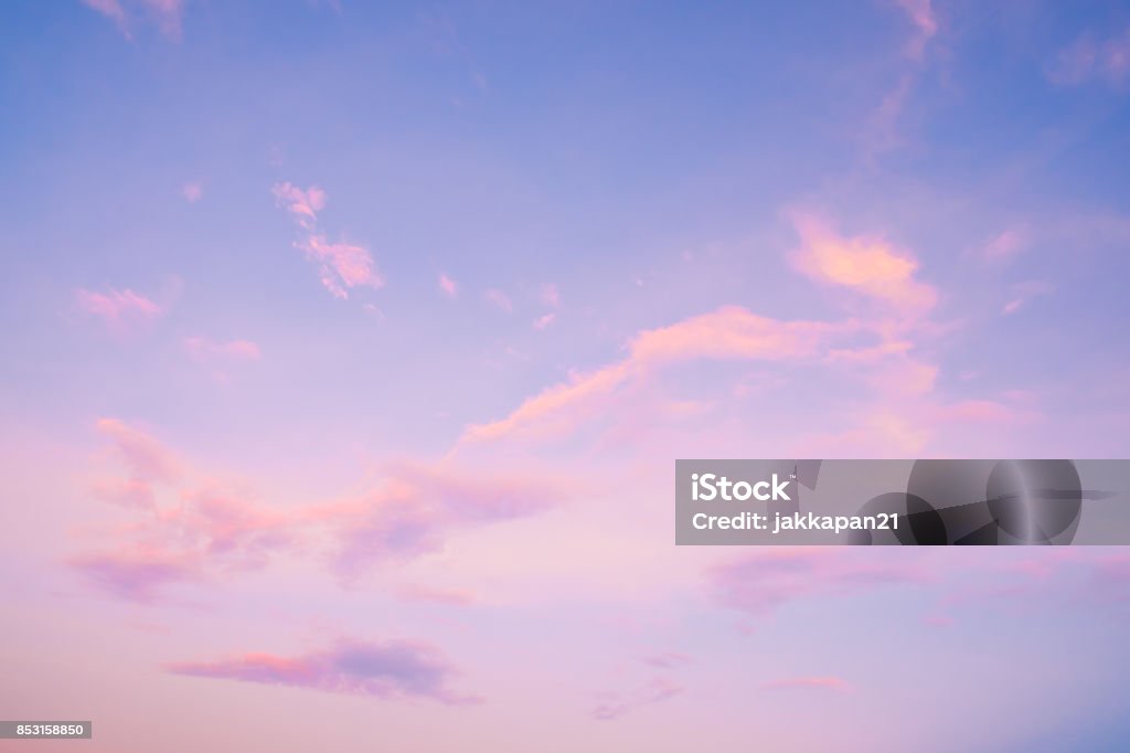 beautiful sky landscape at sunset Nature background of beautiful sky landscape at sunset - serenity and rose quartz color filter Sky Stock Photo