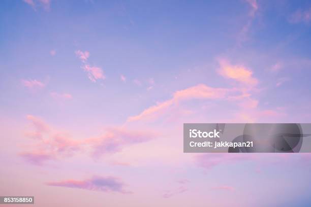 Beautiful Sky Landscape At Sunset Stock Photo - Download Image Now - Sky, Pink Color, Purple