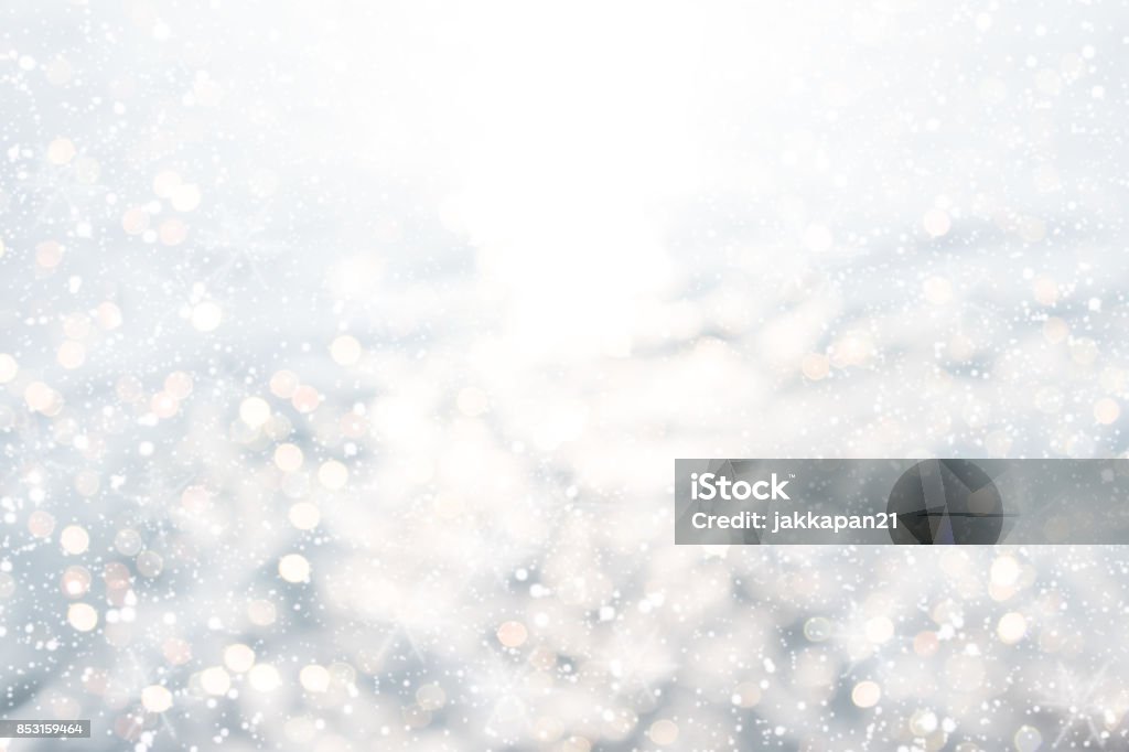 Christmas background Christmas background - white glitter christmas abstract snow with blur bokeh light background. Christmas Stock Photo