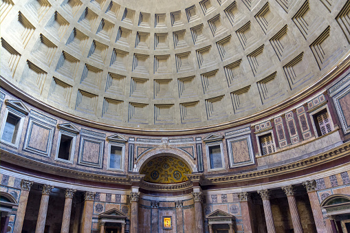 Ancient roman pantheon temple, interior