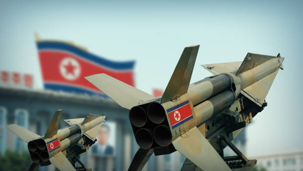 North Korean missiles stock photo