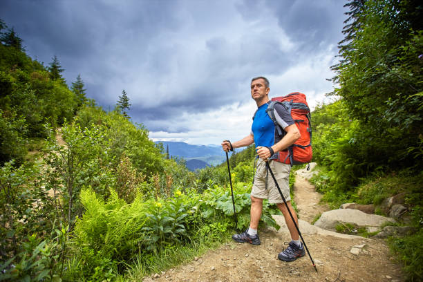 istock Hiking in the mountains in the summer with a backpack. 853192716