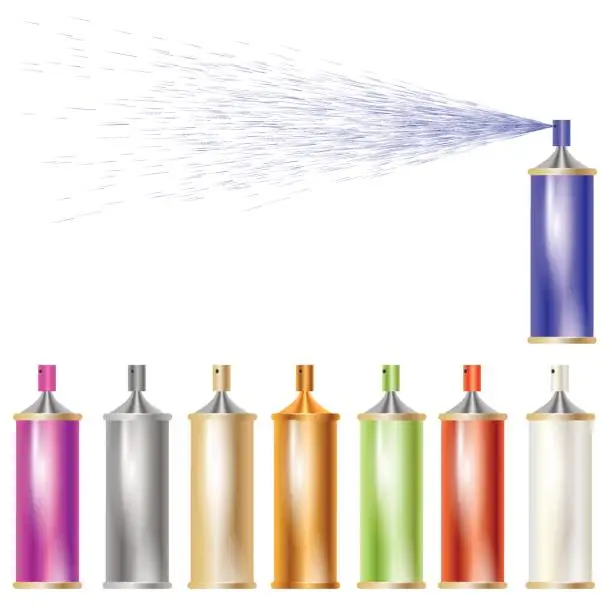 Vector illustration of Set of Colored Sprays Isolated