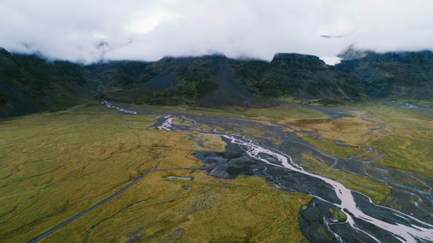 istock Aerial view of  blue river in the mountains 853210632