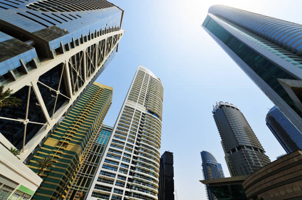 istock Dubai skyscrapers rising into the sky. 853212322