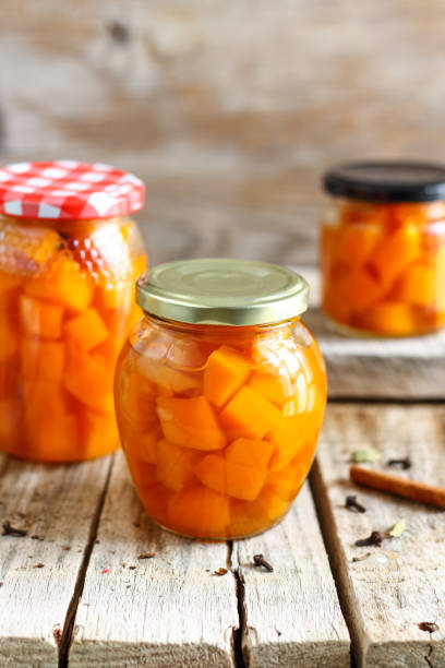 Pickled Pumpkin Homemade pickled/marinated pumpkin. compote photos stock pictures, royalty-free photos & images