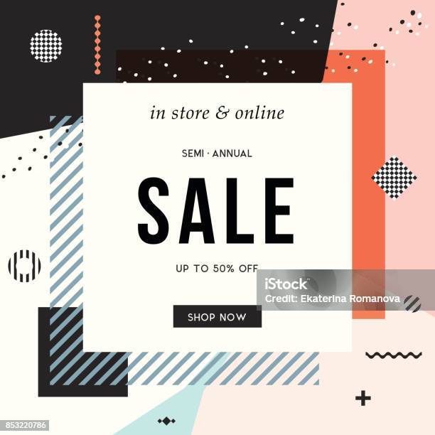 Sale Banner Design19 Stock Illustration - Download Image Now - Backgrounds, Fashion, Sale