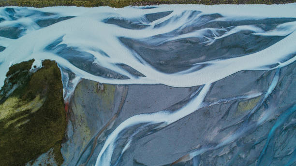 istock Aerial view of  blue river in the mountains 853225036