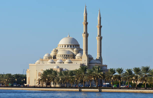 Al Noor mosque in Sharjah from Khalid lake side.